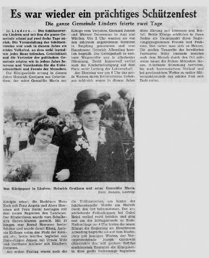 „Es war wieder ein prächtiges Schützenfest“ (1964)